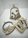 1 Boule de Noel (cloche, boule ou chalet)
